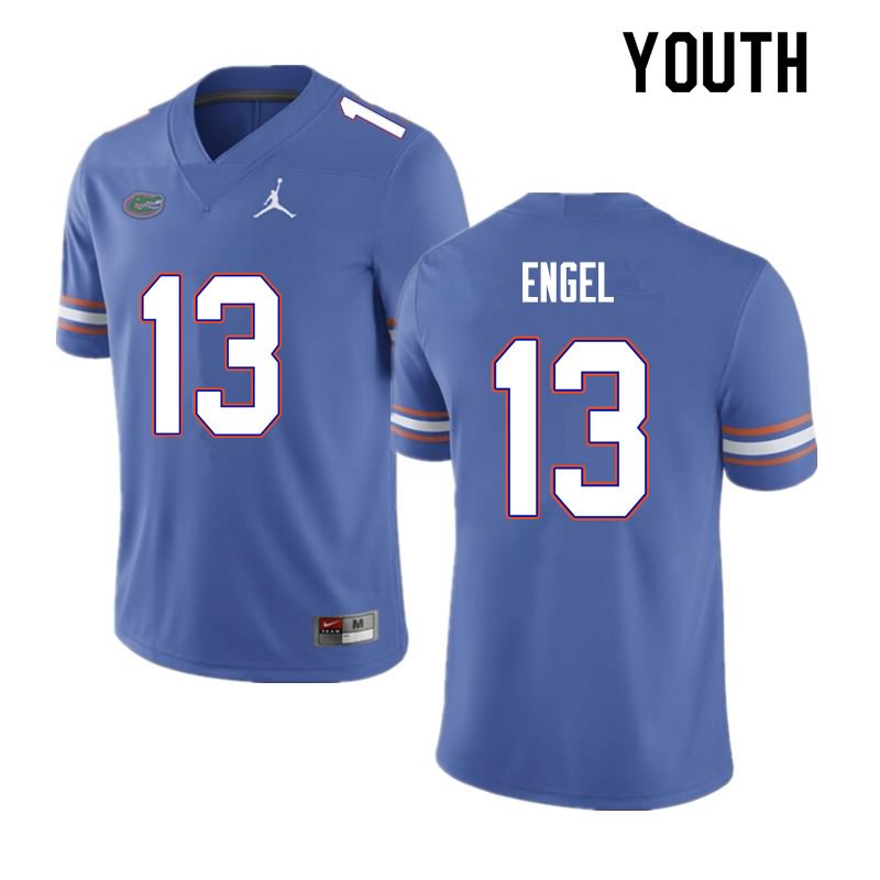 Youth NCAA Florida Gators Kyle Engel #13 Stitched Authentic Nike Blue College Football Jersey KBM6465IX